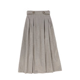 BACE COLLECTION HERRINGBONE BUTTON DETAIL SKIRT